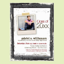 Trendy Grunge Graduation Announcement (slate) postcards