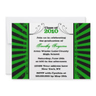 Trendy grunge green graduation party invitation invitation