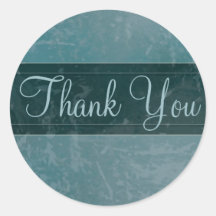 Trendy Grunge Marble Teal Thank You Sticker