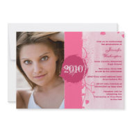 Trendy grunge pink graduation party invitation invitation