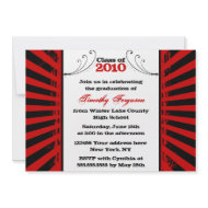 Trendy grunge red graduation party invitation invitation