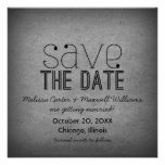 Trendy Grunge Save the Date Invite, Gray