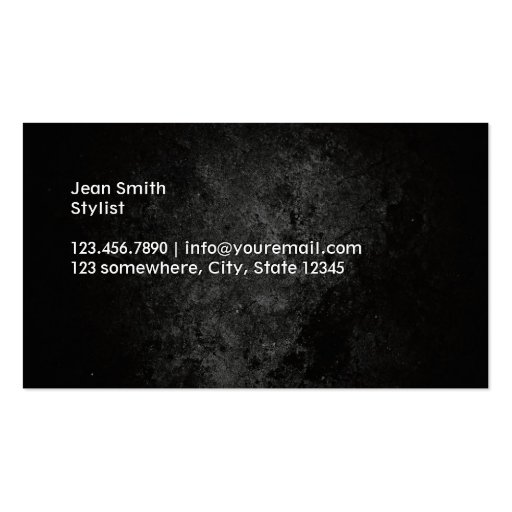 Trendy Hair Cuts Hair Salon Loyalty Punch Card Business Cards (back side)