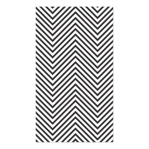 Trendy & Hip Black/White Chevron Pattern Business Cards (front side)