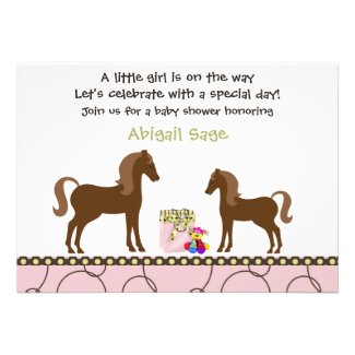 Trendy Horse Baby Shower Invitation for Girls
