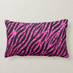 Trendy Hot Pink Zebra Print Glitz Glitter Sparkles Throw Pillows