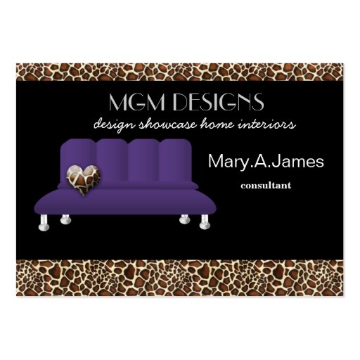 trendy interior decorator Business Cards (front side)