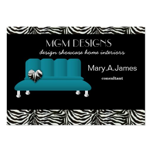 trendy interior decorator Business Cards (front side)
