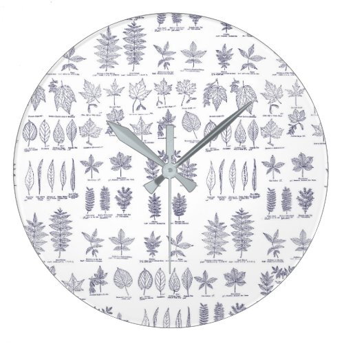 Trendy leaf pattern large clock