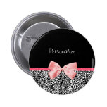Trendy Leopard Print and Pink Ribbon With Name