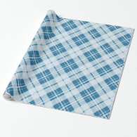 Trendy Light Blue tartan Wrapping Paper