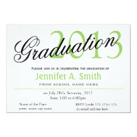 Trendy lime classic,stylish graduation announcment cards