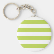 Trendy Lime Green Striped Pattern Key Chains