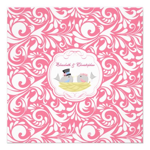 Trendy Love Birds Bridal Shower Invitation