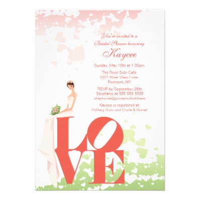 Trendy Love Bride Bridal Shower Invite