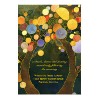Trendy Love Trees Wedding Reception Cards (3.5x5) Personalized Announcements