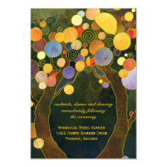 Trendy Love Trees Wedding Reception Cards (3.5x5) Personalized Announcements