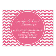 trendy, lovely white and  pink chevron business cards