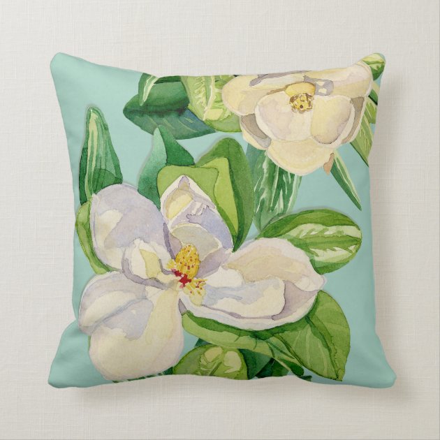 Trendy Magnolia Floral art Decorative Throw Pillow