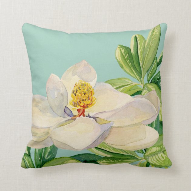 Trendy Magnolia Floral art Decorative Throw Pillow