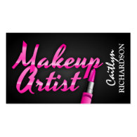 Trendy Makeup Artist Business Cards