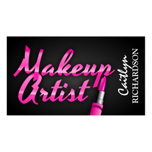Trendy Makeup Artist Business Cards (front side)