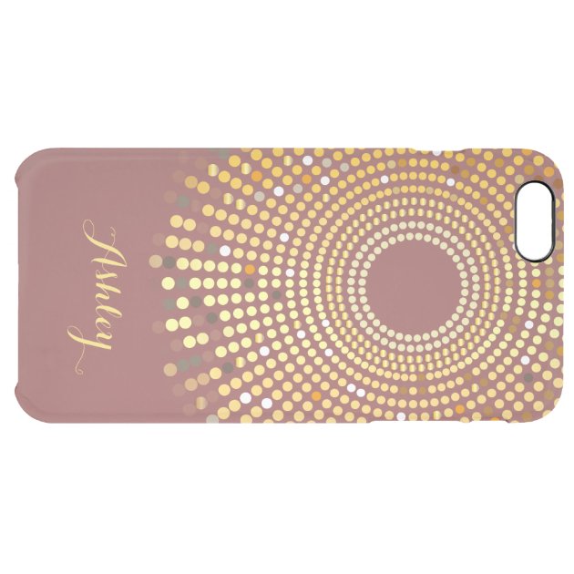 Trendy Marsala Wine Red and Gold Sparkle Dots Uncommon Clearlyâ„¢ Deflector iPhone 6 Plus Case-5