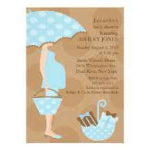 Trendy Mod Mom Boy Baby Shower Personalized Invites