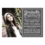 Trendy Modern Chalkboard Typography Graduation Invitation
