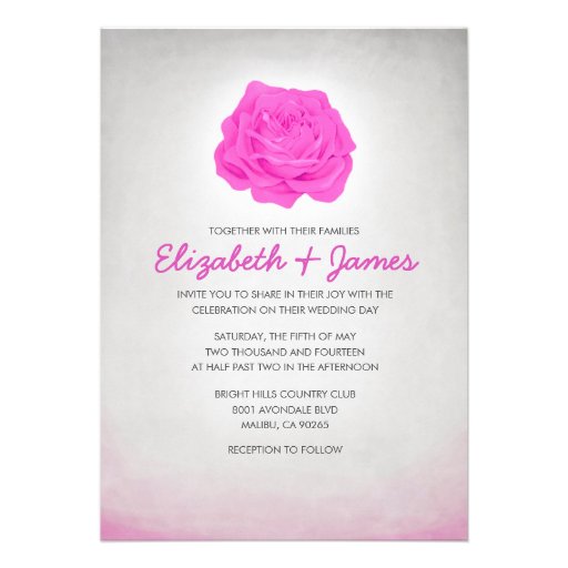 Trendy Modern Floral Wedding Invitations