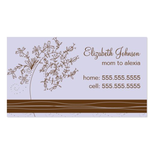 Trendy Mommy Business Card-Lavender (front side)