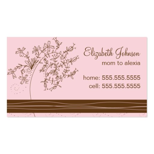Trendy Mommy Business Card-Pink (front side)