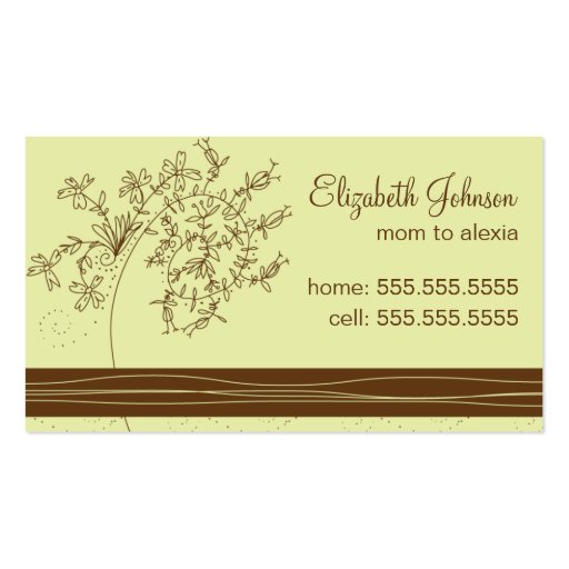 Trendy Mommy Business Cards (Seagrass) (front side)