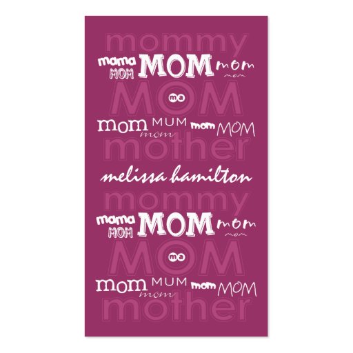 Trendy Mommy Calling Cards Business Card (front side)