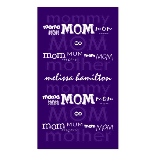 Trendy Mommy Calling Cards Business Cards (front side)