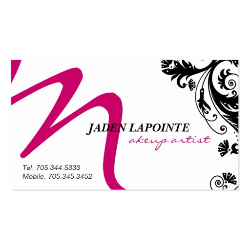 Trendy Monogram Business Cards (front side)