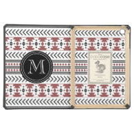 Trendy Monogrammed Aztec Tribal Pattern(Wine Red) Cover For iPad Air