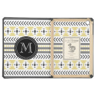 Trendy Monogrammed Aztec Tribal Pattern(Yellow) iPad Air Cover