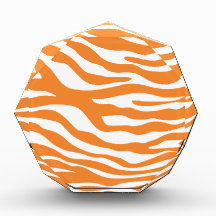 Trendy Orange Zebra Print Pattern Award
