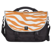 Trendy Orange Zebra Print Pattern Bag For Laptop