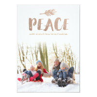 Trendy Peace Holiday Photo Cards
