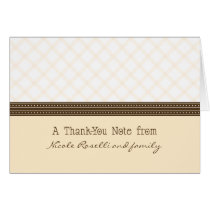 Trendy Peach Plaid Photo (inside) Thank You Card
