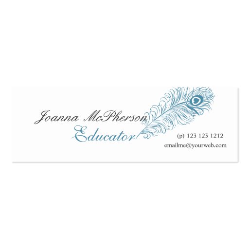 Trendy  Peacock Feather Business Card Template