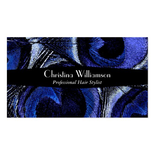 Trendy Peacock Feathers Business Card Templates