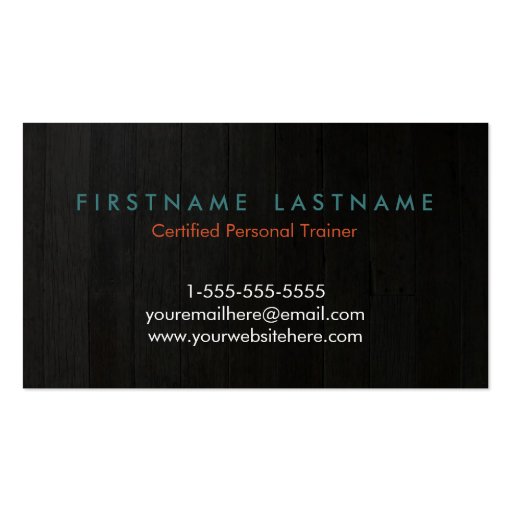 Trendy Personal Trainer Fitness Business Cards (back side)