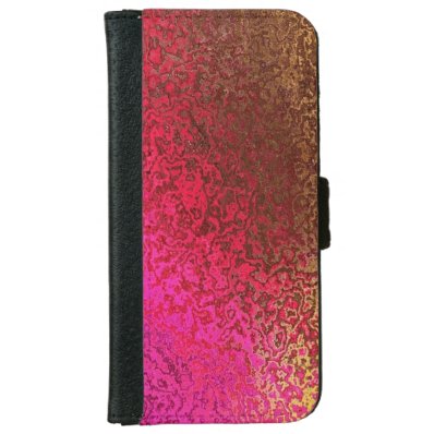 Trendy Pink and Gold Shimmer iPhone 6/6S Wallet Case