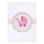Trendy Pink & Brown Girl Baby shower Invitations