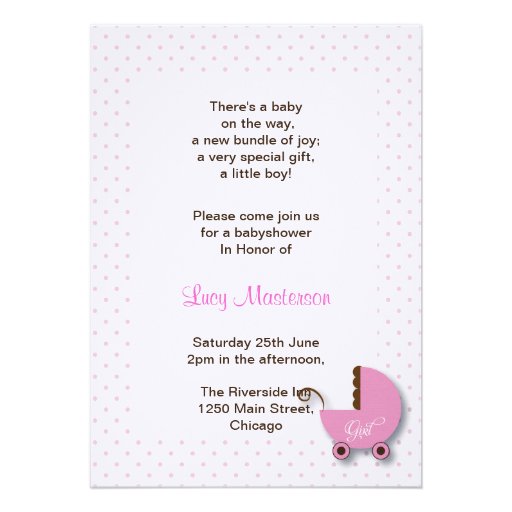 Trendy Pink & Brown Girl Baby shower Invitations