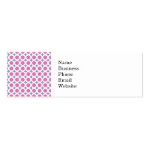 Trendy Pink Circles and Teal Blue Pattern Business Cards
