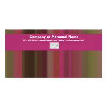 Trendy pink & green stripes - customizable personalized photo card